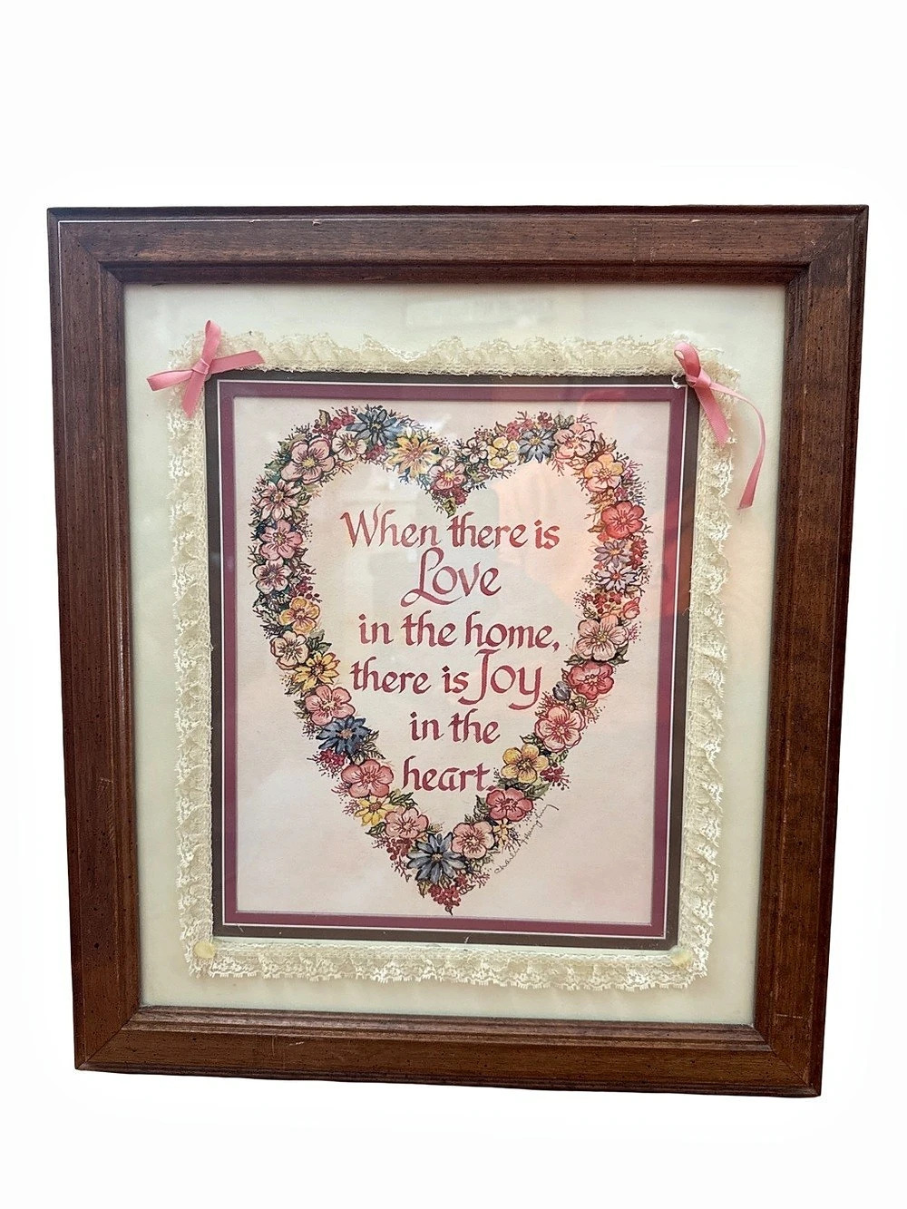 Vintage Home Interiors Print “When There Is Love in Home There Is Joy in Heart”